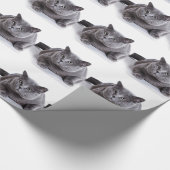 Grijze kat cadeaupapier (Hoek)
