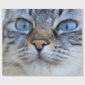 Grijze kat cadeaupapier (Vlak)