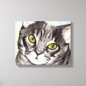 Grijze kat canvas afdruk (Voorkant)