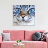 Grijze kat canvas afdruk (Insitu (Woonkamer))