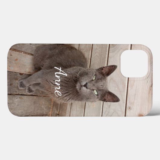 Grijze kat Case-Mate iPhone case (Achterkant (horizontaal))