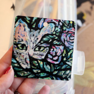 Grijze Kat Collage Art Kitty Katten Collages Metalen Ornament