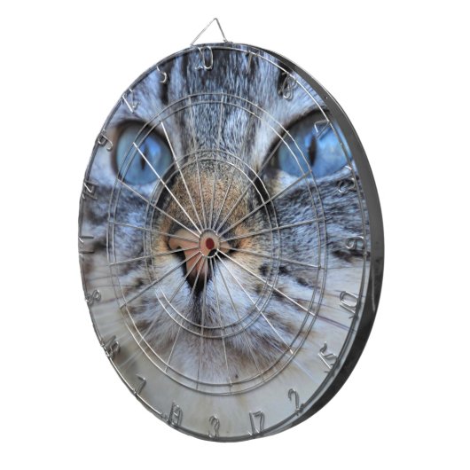 Grijze kat dartbord (Voorkant Rechts)