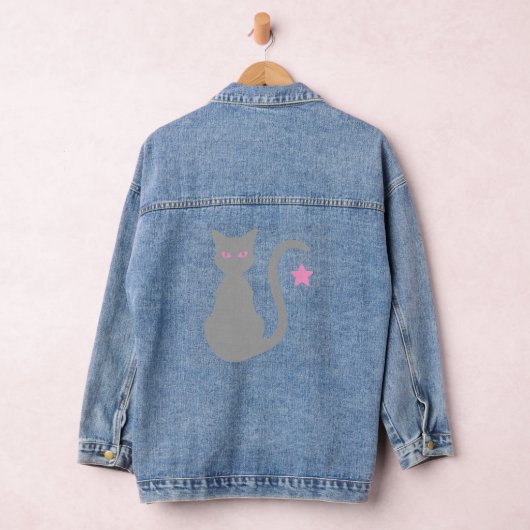 Grijze kat denim jas denim jacket (Hangar)