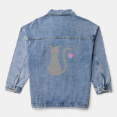 Grijze kat denim jas jacket (Achterkant)