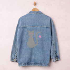 Grijze kat denim jas jacket