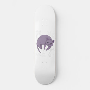 Grijze kat die slaapt en kittenkrabbels dekbedhoes persoonlijk skateboard