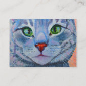 Grijze kat dubbelzijdig ACEO Visitekaartje (Achterkant)