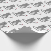 Grijze kat en muis met wijn cadeaupapier (Hoek)