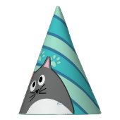 Grijze Kat Feesttijd Feesthoedjes (Rechts)