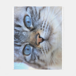 Grijze kat fleece deken