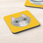 Grijze kat, geel bier onderzetter (Linkerzijde)
