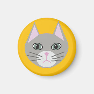Grijze kat, geel magneet