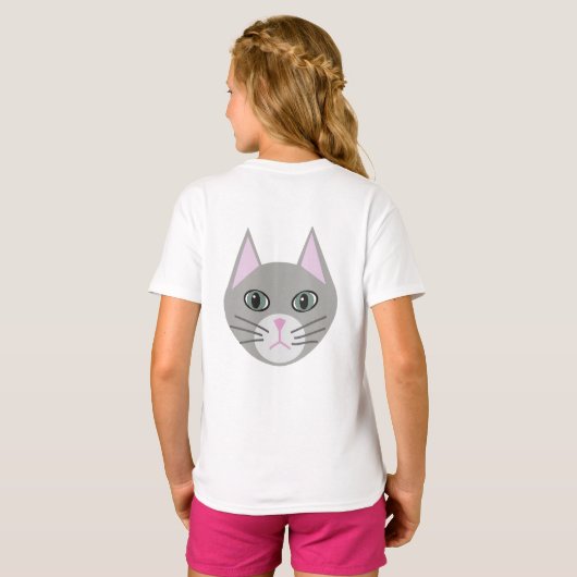 Grijze kat, geel t-shirt (Achterkant volledig)