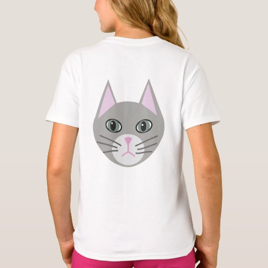 Grijze kat, geel t-shirt (Achterkant)