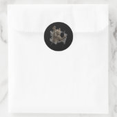 Grijze Kat Gescheurde Stof Grappige Kat Vader Kat Ronde Sticker (Tas)
