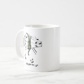 grijze kat gevangen in verdrievoudigde problemen m koffiemok (Voorkant links)