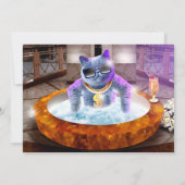 Grijze kat in bad kaart (Achterkant)