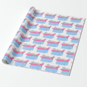 Grijze Kat In Doos Cadeaupapier (Uitgerold)