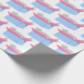 Grijze Kat In Doos Cadeaupapier (Hoek)