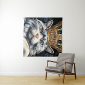 Grijze kat in een kroon wandkleed (In Situ (horizontaal))