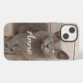 Grijze kat iPhone hoesje (Achterkant horizontaal)