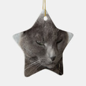Grijze kat keramisch ornament (Rechts)