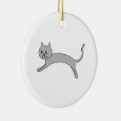 Grijze kat. keramisch ornament (Rechts)