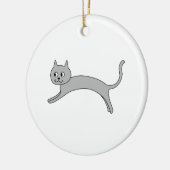 Grijze kat. keramisch ornament (Links)