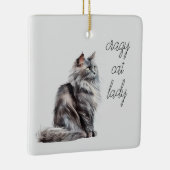 Grijze kat keramisch ornament (Rechts)