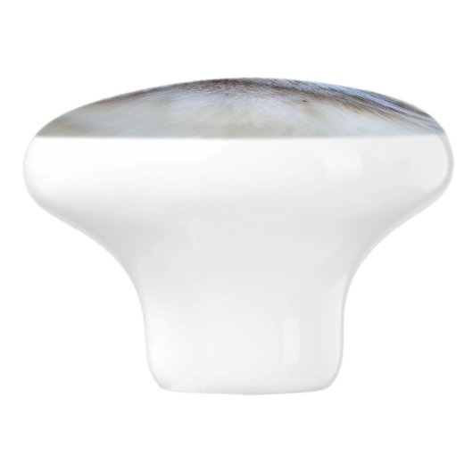 Grijze kat keramische knop (Zijkant)