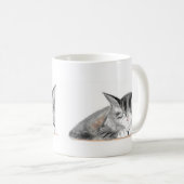 Grijze kat  kitten waterverf Mooi Koffiemok (Voorkant rechts)