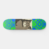 GRIJZE KAT KUNST SKATEBOARD (Horizontaal)