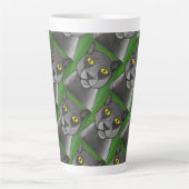 Grijze kat Latte mok (Voorkant)