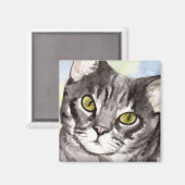 Grijze kat magneet (Voorkant / Achterkant)