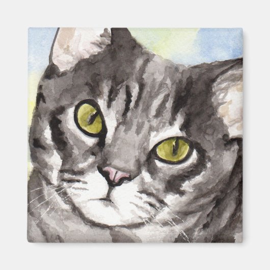 Grijze kat magneet (Voorkant)