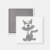 Grijze kat magneet (Voorkant / Achterkant)
