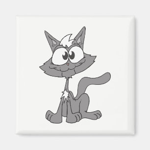 Grijze Kat Magneet