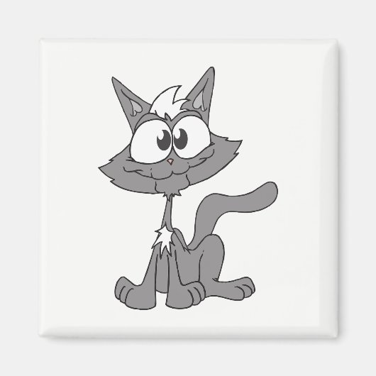 Grijze kat magneet (Voorkant)