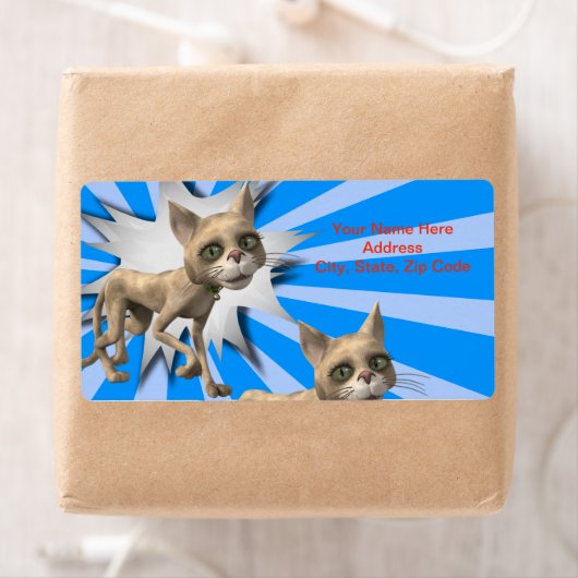 Grijze kat met blauwe labels (Insitu)