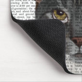 Grijze kat met Boeken op kop Muismat (Hoek)