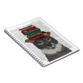 Grijze kat met Boeken op kop Notitieboek (Rechterzijde)