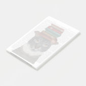 Grijze kat met boeken op kop post-it® notes (Schuin)