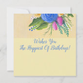 Grijze kat met Flowers Whimsical Art (Achterkant)