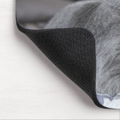 Grijze kat met groene ogen muismat (Hoek)