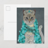 Grijze kat | Met het bellenportret toegevoegd | Briefkaart (Voorkant / Achterkant)