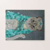 Grijze kat | Met het bellenportret toegevoegd | Legpuzzel (Horizontaal)