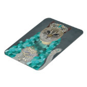 Grijze kat | Met het bellenportret toegevoegd | Magneet (Linkerzijde)