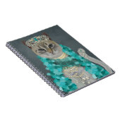 Grijze kat | Met het bellenportret toegevoegd | Notitieboek (Rechterzijde)