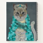 Grijze kat | Met het bellenportret toegevoegd Notitieboek (Achterkant)